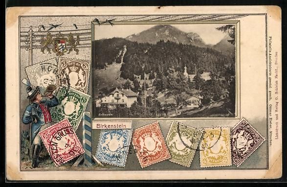 Cartoline postali: Präge-AK Birkenstein, Ortsansicht vom B – Usato da Berlin venduto da bartko-reher