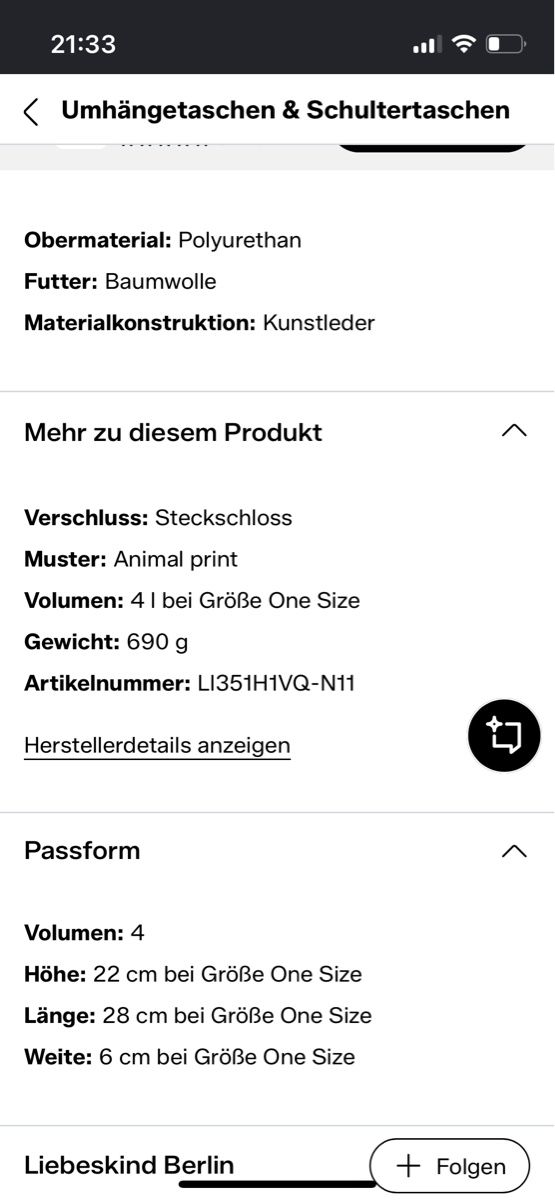 Liebeskind Borse da donna: Liebeskind Tasch – Nuovo (secondo la descrizione) da Zürich venduto da tin_m585 5