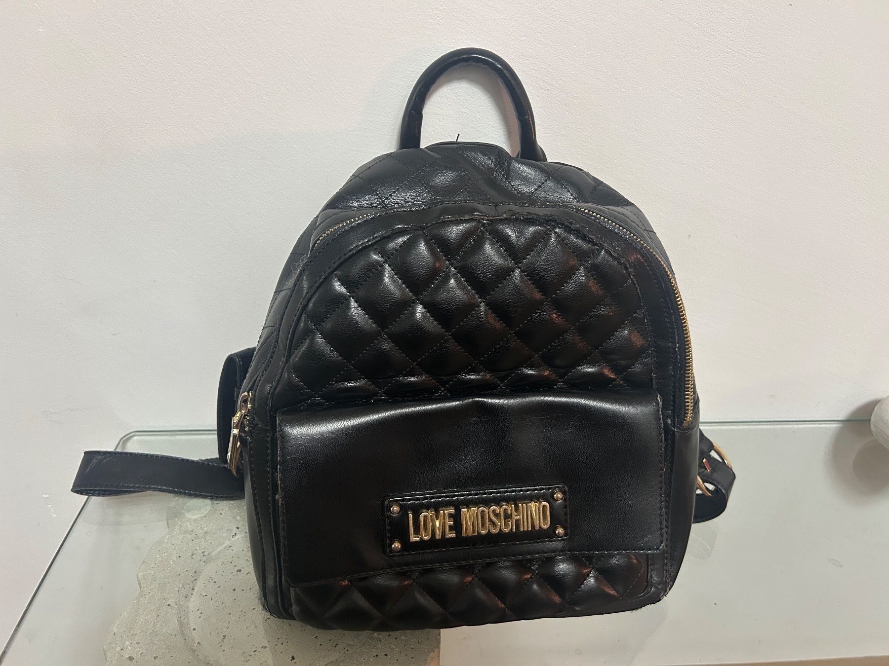 Moschino Zaini: Love Moschino Rucksack, schwarz, gesteppt – Usato da Regensdorf venduto da Spyke55 2