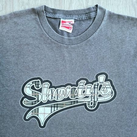 Vintage SHORTY'S Skate Shirt XL Plaid Graffiti Skateboard