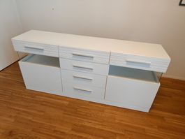 Kommode Sideboard Weiss Glas