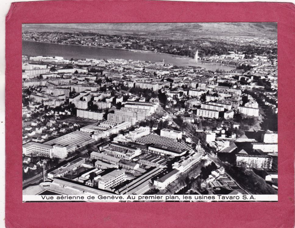 Vue aérienne de Genève avec les usines Tavaro elna 1967 (Gebraucht) in ...