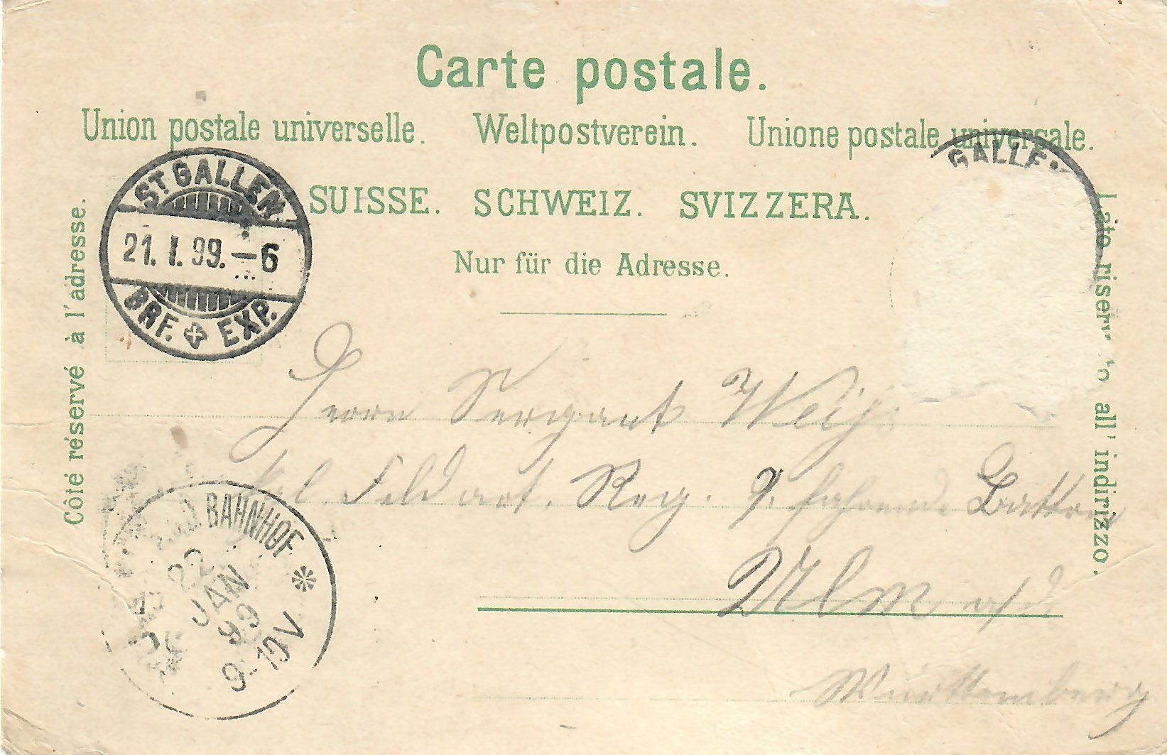 Cartoline postali: LITHO- Gruss aus St. Gallen - SG – Usato da Flirsch venduto da sammlerliebe 1