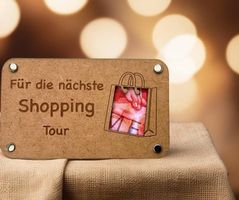 Holz Geschenkkarte - Shopping