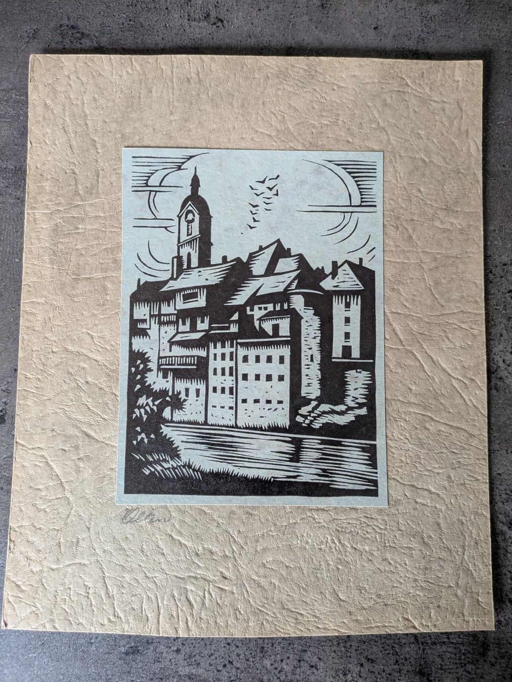 Holzschnitte: Ansicht Olten Holz- oder Linolschnitt 11,5 x 15,5 cm – Gebraucht aus Zetzwil von Stritzi