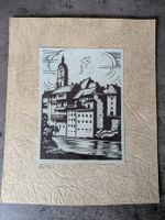 Ansicht Olten Holz- oder Linolschnitt 11,5 x 15,5 cm