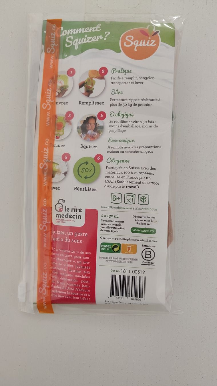 Pasti del neonato: 6 Gourdes réutilisables Squiz – Nuovo e nell'imballaggio originale da Biel/Bienne venduto da Sliman 3