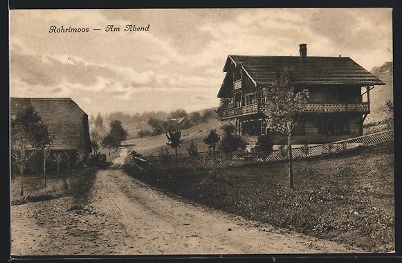 Cartes postales: AK Rohrimoos, Ortspartie am Abend – D'occasion à Berlin par bartko-reher