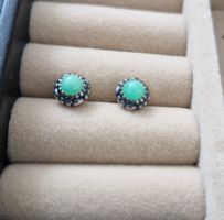 Pandora 925 Silberohrringe – Türkis-Edelstein