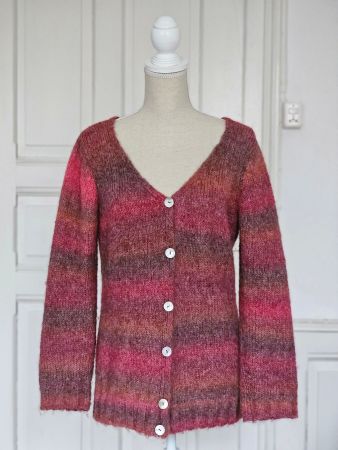 Vintage Strickjacke mehrfarbig Wolle Mohair Herbstfarben
