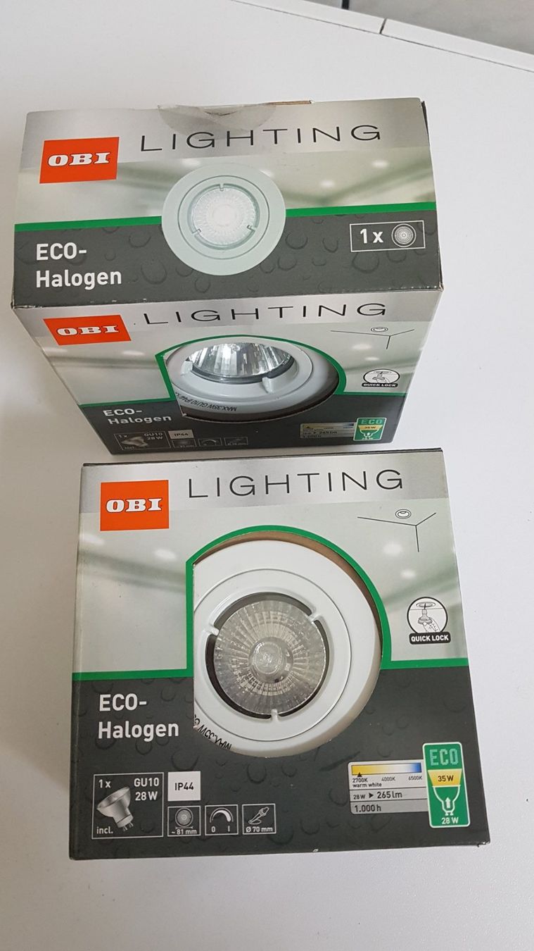 Lampade: 2 ECO Halogenspot OBI – Nuovo e nell'imballaggio originale da Grüningen venduto da WERMEI01