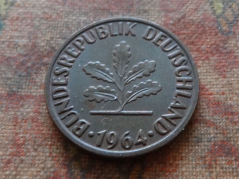 Tutti le monete: DEUTSCHLAND 2 Pfennig 1964 – Usato da Romanel-sur-Lausanne venduto da Swift13