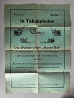 Originale Tabakpfeifen Werbung "Marke Bär" Rarität!