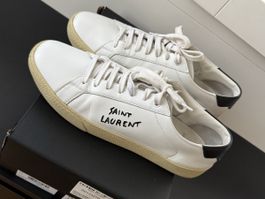 Saint Laurent Court Classic Logo sneakers, white leather, 41
