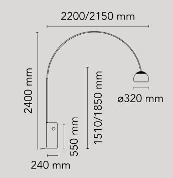 Flos Lampade: Flos Stehleuchte Arco (Designer Bogen-Stehleuchte) – Usato da Niederglatt ZH venduto da hawaiiDG24 1
