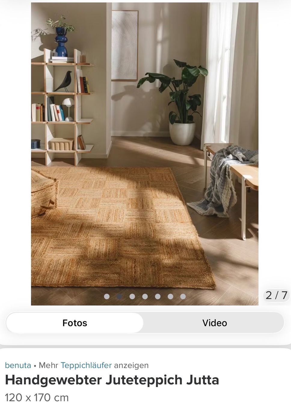 Tappeti: Jute Teppich 120 x 170 cm – Usato da Zürich venduto da ebr_xfn2 2