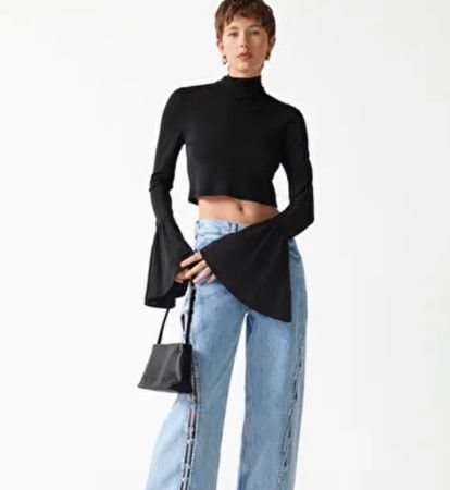 Short cut female blouse with flared sleeves &other stories S