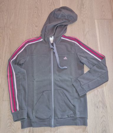 Adidas Kapuzenjacke grau mit Reissverschluss Grösse S