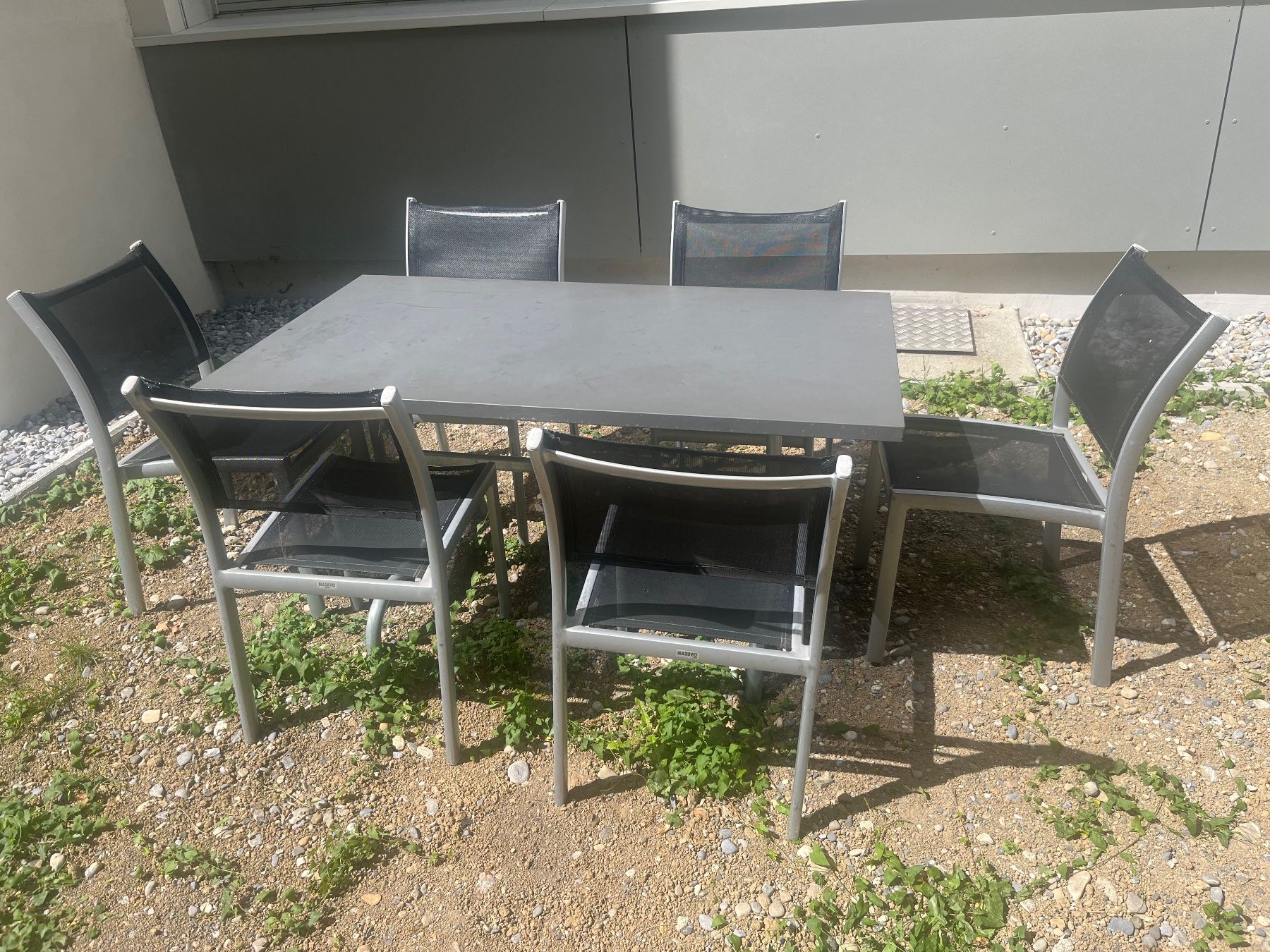 Set di tavolo e panche: Gartentisch mit 6 Stuehlen gebraucht Metall – Usato da Bern venduto da versace05 2