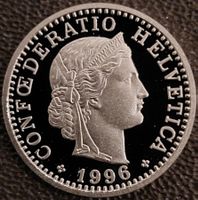 20 Rappen 1996 pp / aus Münzsatz  / in einer Münzkapsel