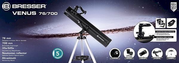 Teleskope: Bresser Venus 76/700 AZ Teleskop – Neu und originalverpackt aus Bottighofen von zaap 6