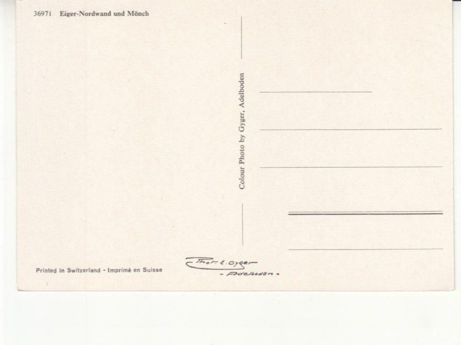 Cartoline postali: Eiger Mönch ca. 1960 – Usato da Bürglen TG venduto da StampGraf 1