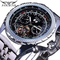 Edler Chronograph Uhr Automatik Armbanduhr Herrenuhr Schwarz