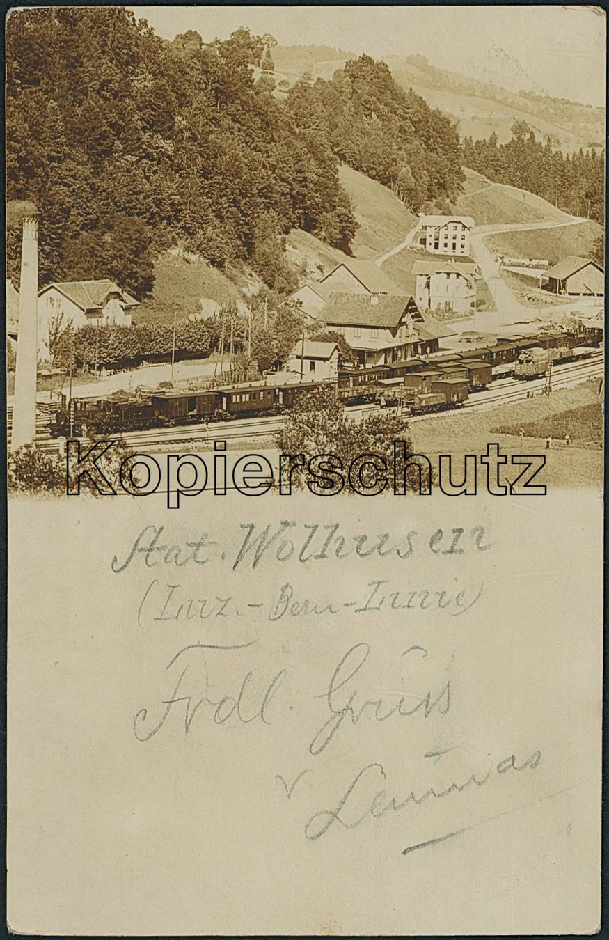 Cartoline postali: LU Wolhusen - Bahnhof - Bahn JS – Usato da Schindellegi venduto da Jonathan77