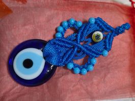 Nazar Boncuk Auge 12 cm Tür-Anhänger aus Makramee Glasperle