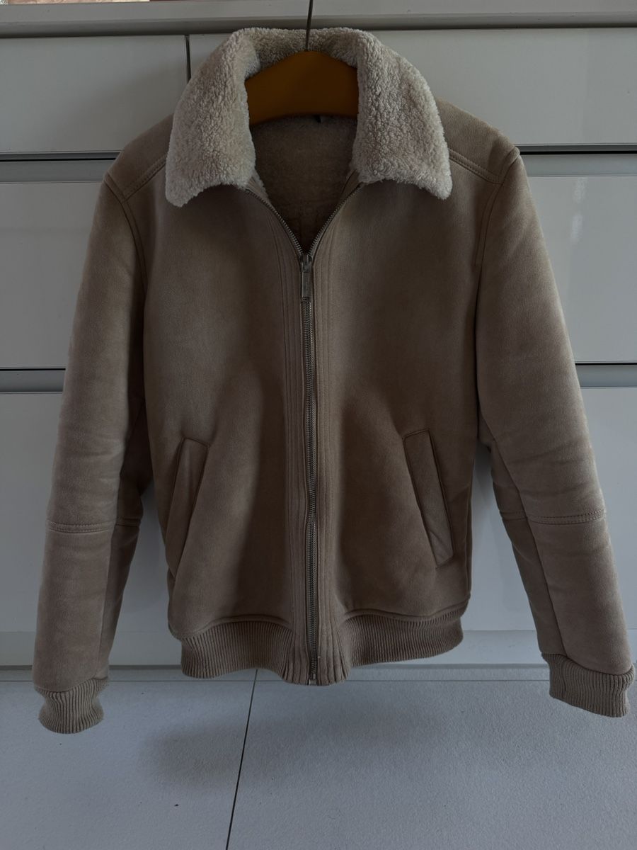 Zara Giacche: Herren Jacke Lammfellimitat braun Grösse M – Usato da Basel venduto da Moehrli01