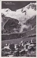 Saas Fee (VS) Dorfansicht mit Alphubel und Dom. 1952