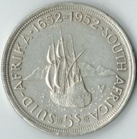 Münze Südafrika 5 Shilling 1652 - 1952 Georgius Sextus Rex