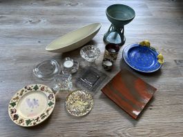 Lot 13 objets déco- photophores- porte bougie etc.