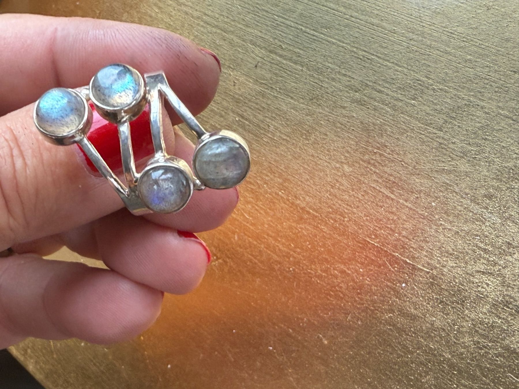 Anelli: Superschöner 925 Silber Ring mit Labradorit Steinen, – Nuovo (secondo la descrizione) da Maienfeld venduto da Cmicky 3