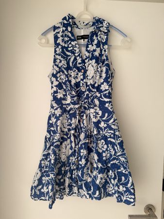 Sommerliches Zara Kleid, blau/weiss, Grösse S, Top Zustand