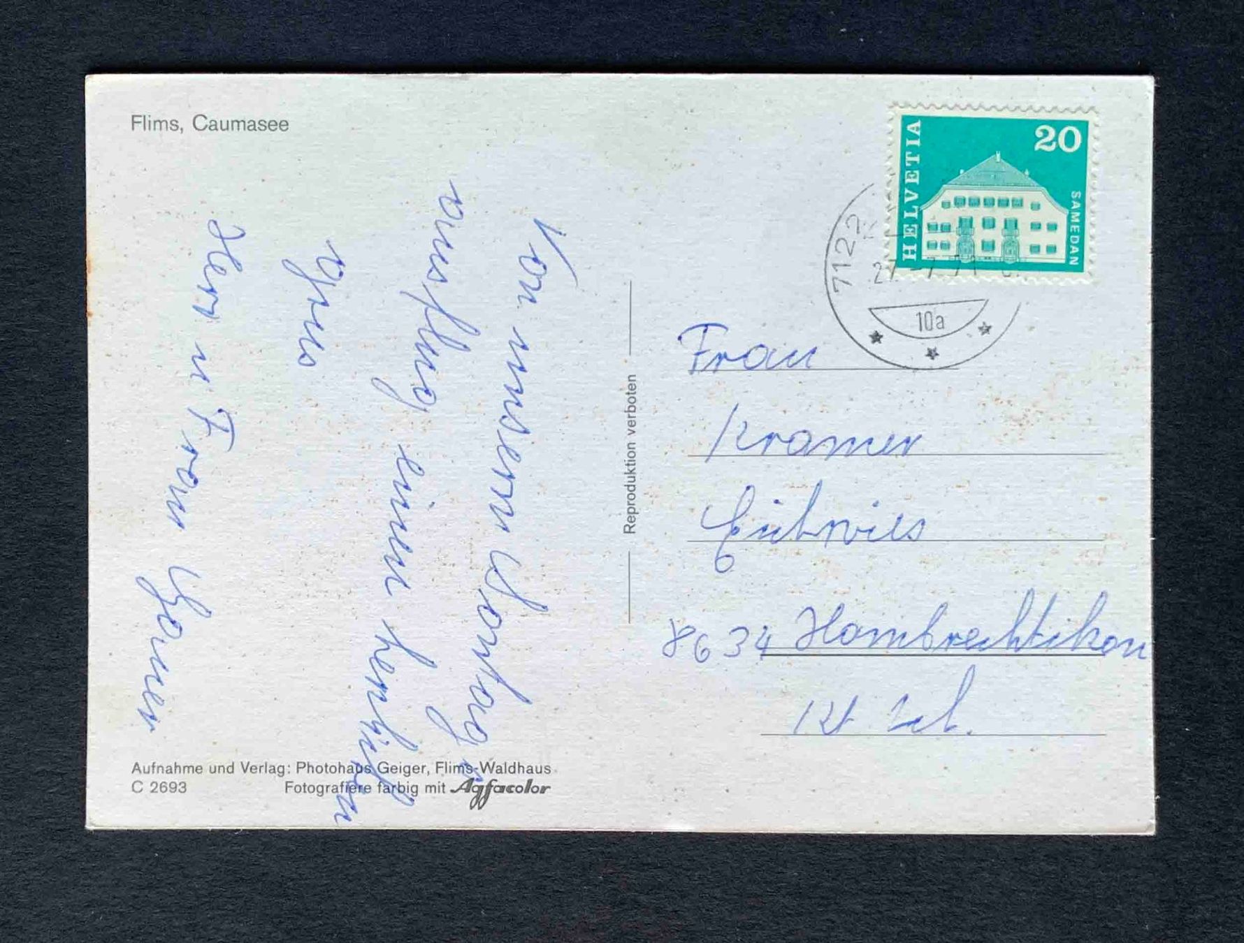 Cartoline postali: AK Flims Caumasee – Usato da Goldau venduto da artelier1 1