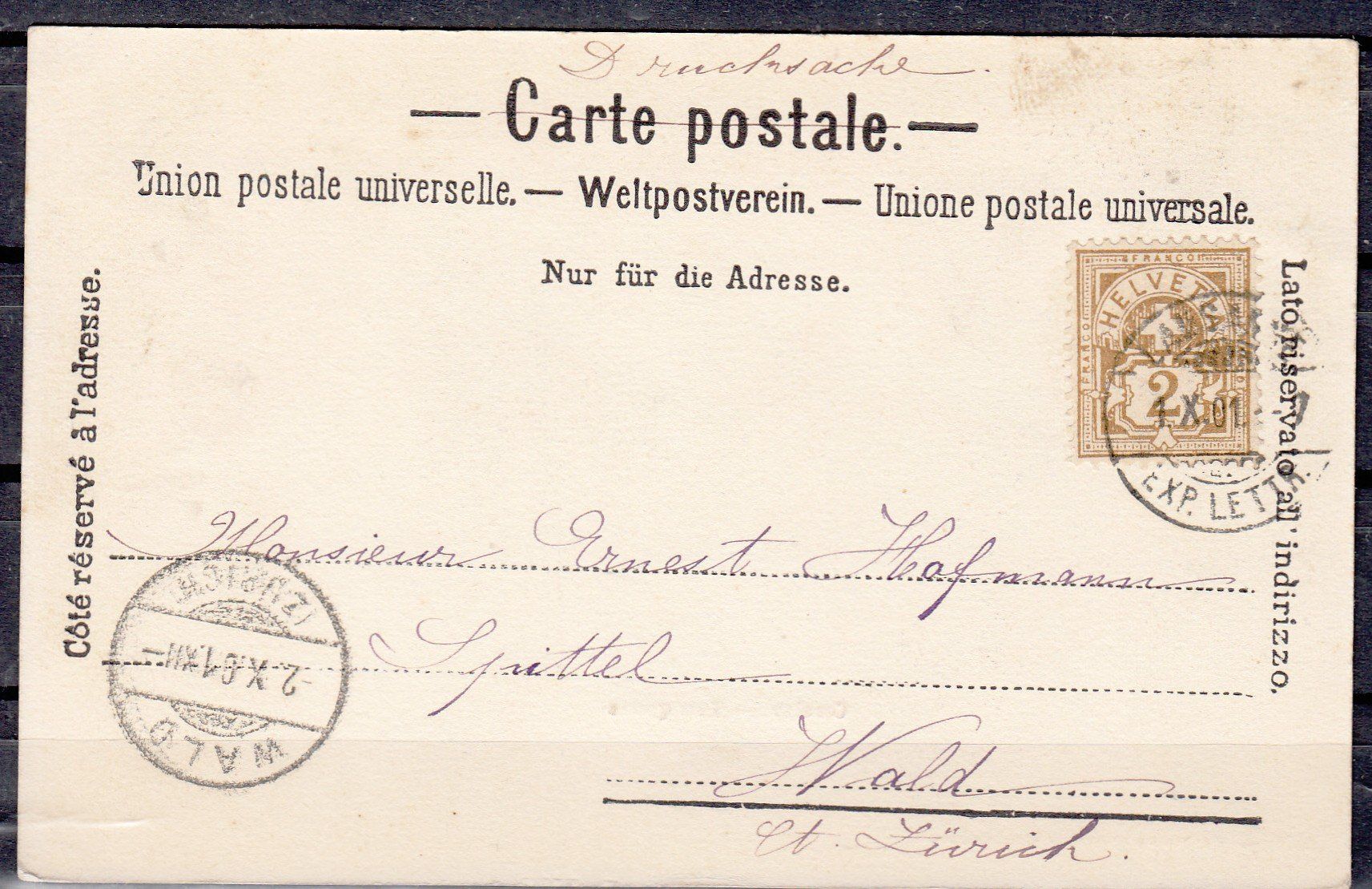 Cartoline postali: AK Ouchy 1901 VD – Usato da Herrliberg venduto da Lfrifda 1