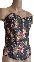 Corsage Gr. L/XL VollbrustKorsett schwarz bunt