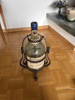 LEERE Salignac Cognac Flasche  Vintage Metallständer 52cm