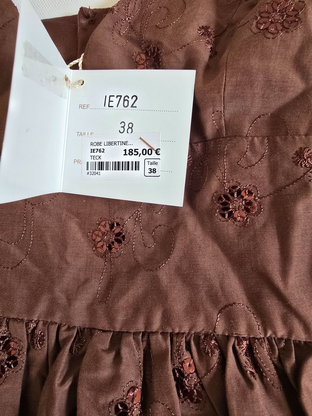 Vestiti: Robe marron à bretelles, soie – Nuovo e nell'imballaggio originale da Pully venduto da Kadiyac 2
