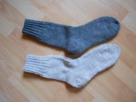2 Paar Wollsocken Handgestrickt Gr 40/ 41
