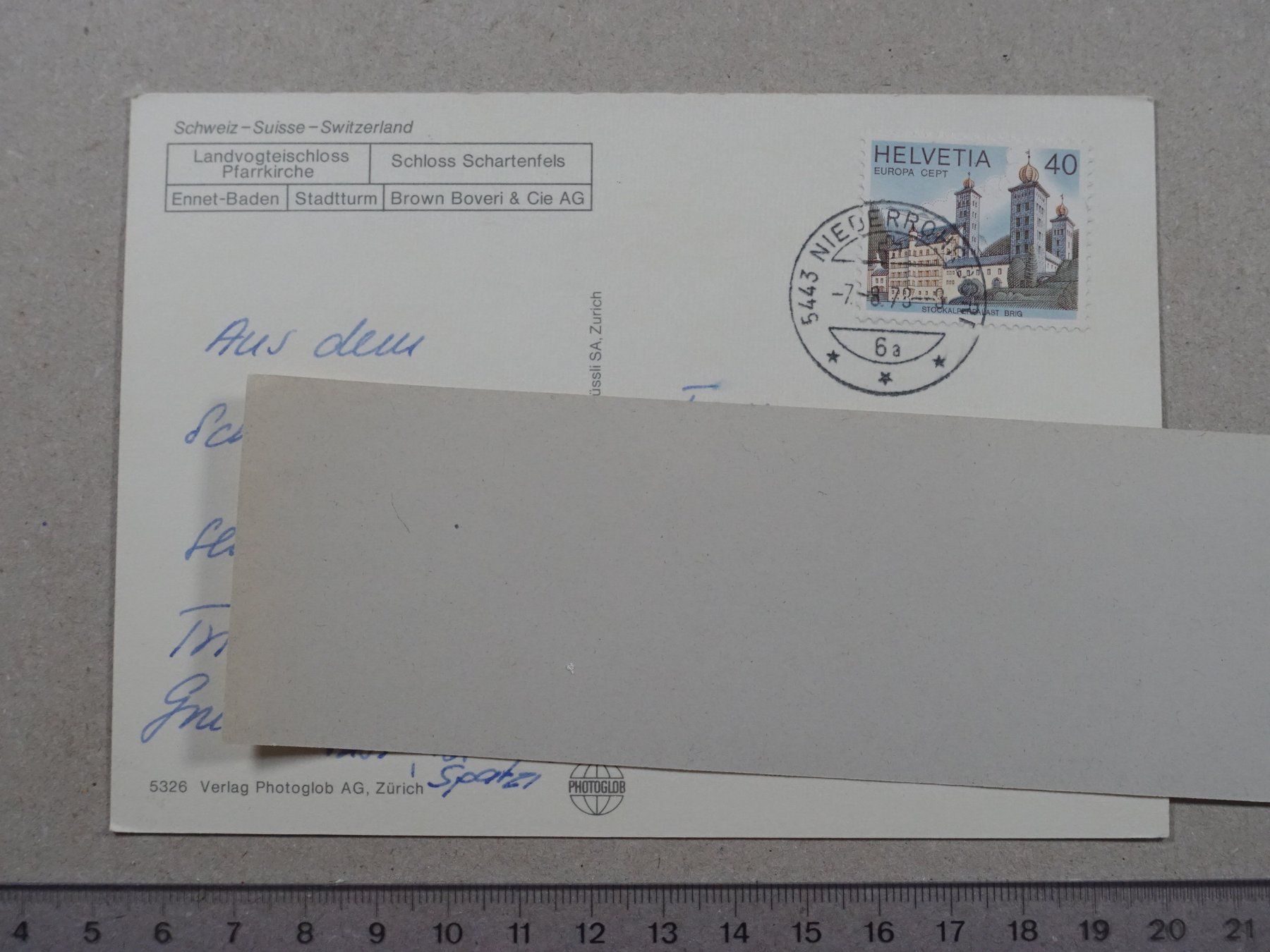 Cartoline postali: Baden, 1978, Poststempel Niederrohrdorf – Usato da Lenzburg venduto da fh1 1