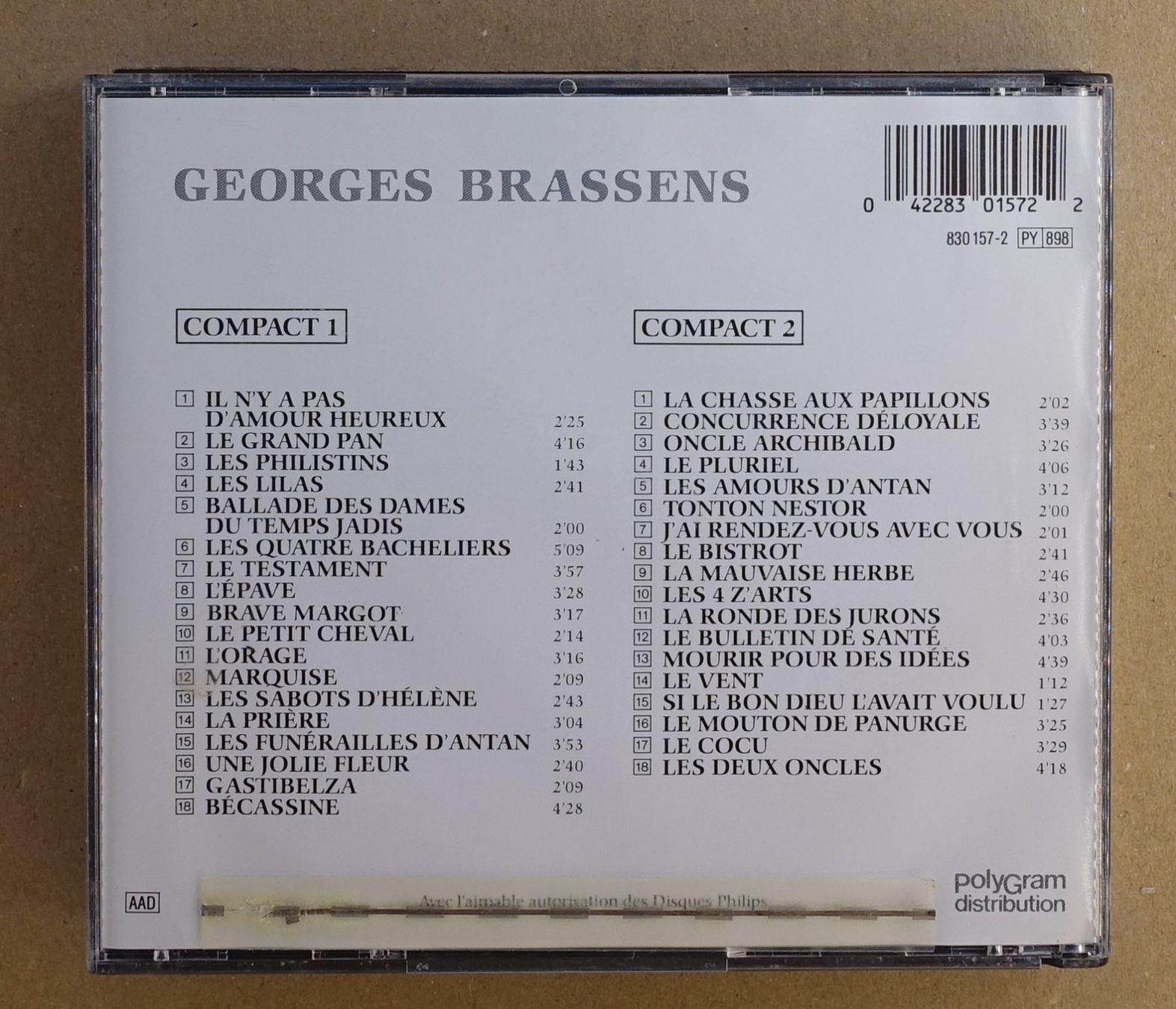 CD: Georges Brassens (2 CDs) - T5 – Usato da Sessa venduto da discoverymedia 1