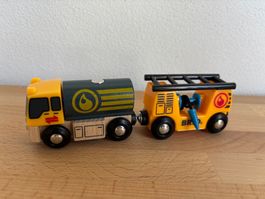Brio 33907 Tankwagen mit Anhänger Holz