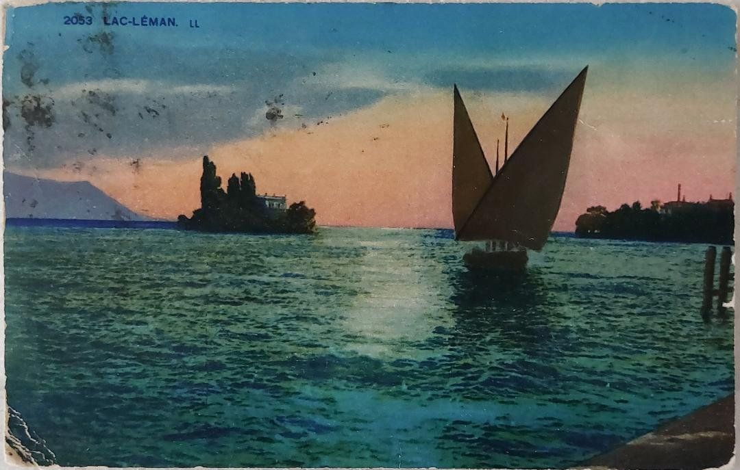 Ansichtskarten: Lac Léman - Barque - 1929 – Gebraucht aus Delémont von Domdom1