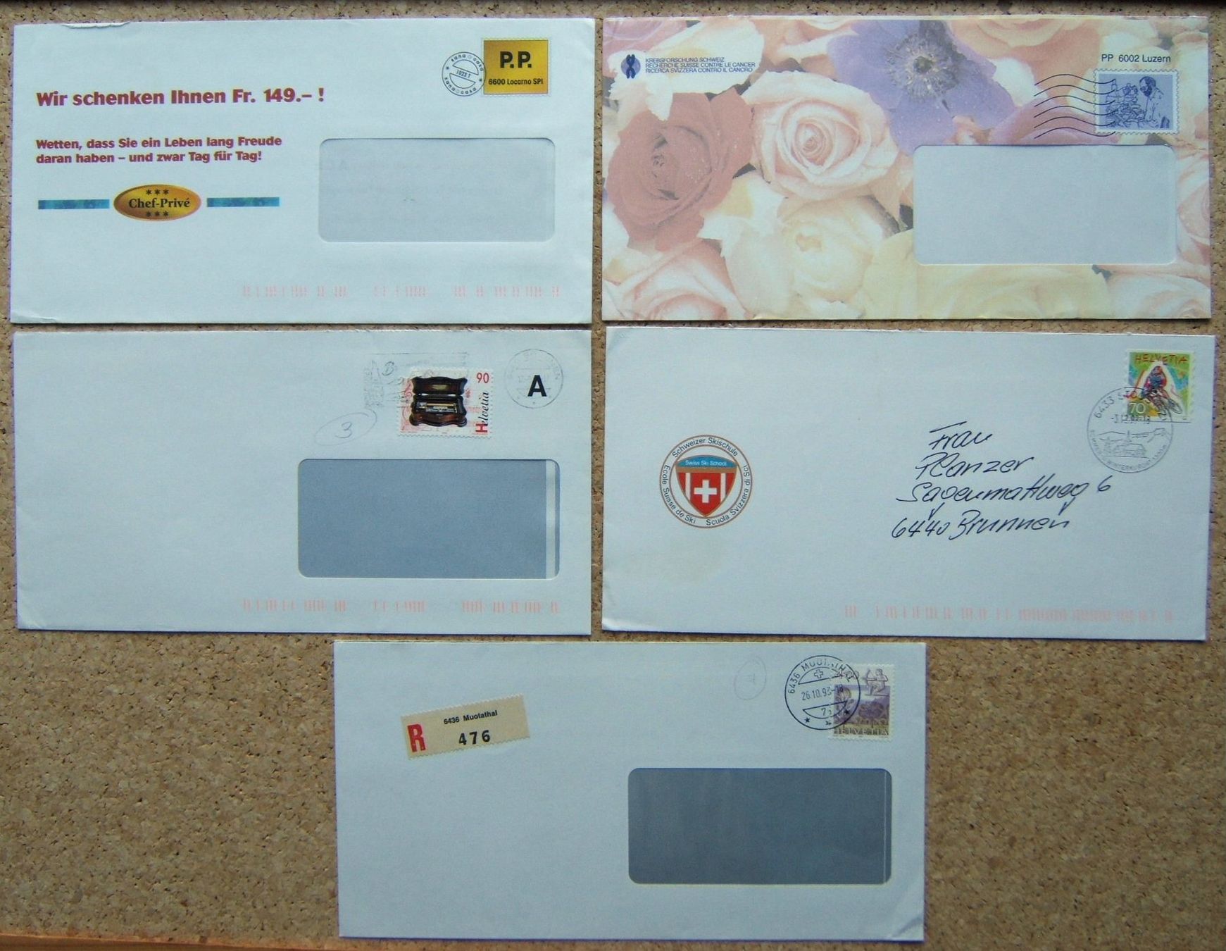 Alle Briefmarken: SCHWEIZ LOT BRIEFE (C) – Gebraucht aus Brunnen von Nonne04 5