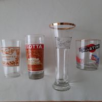 Vintage Gläser Set, Bar Dekoration, 4 Stück, Top Zustand