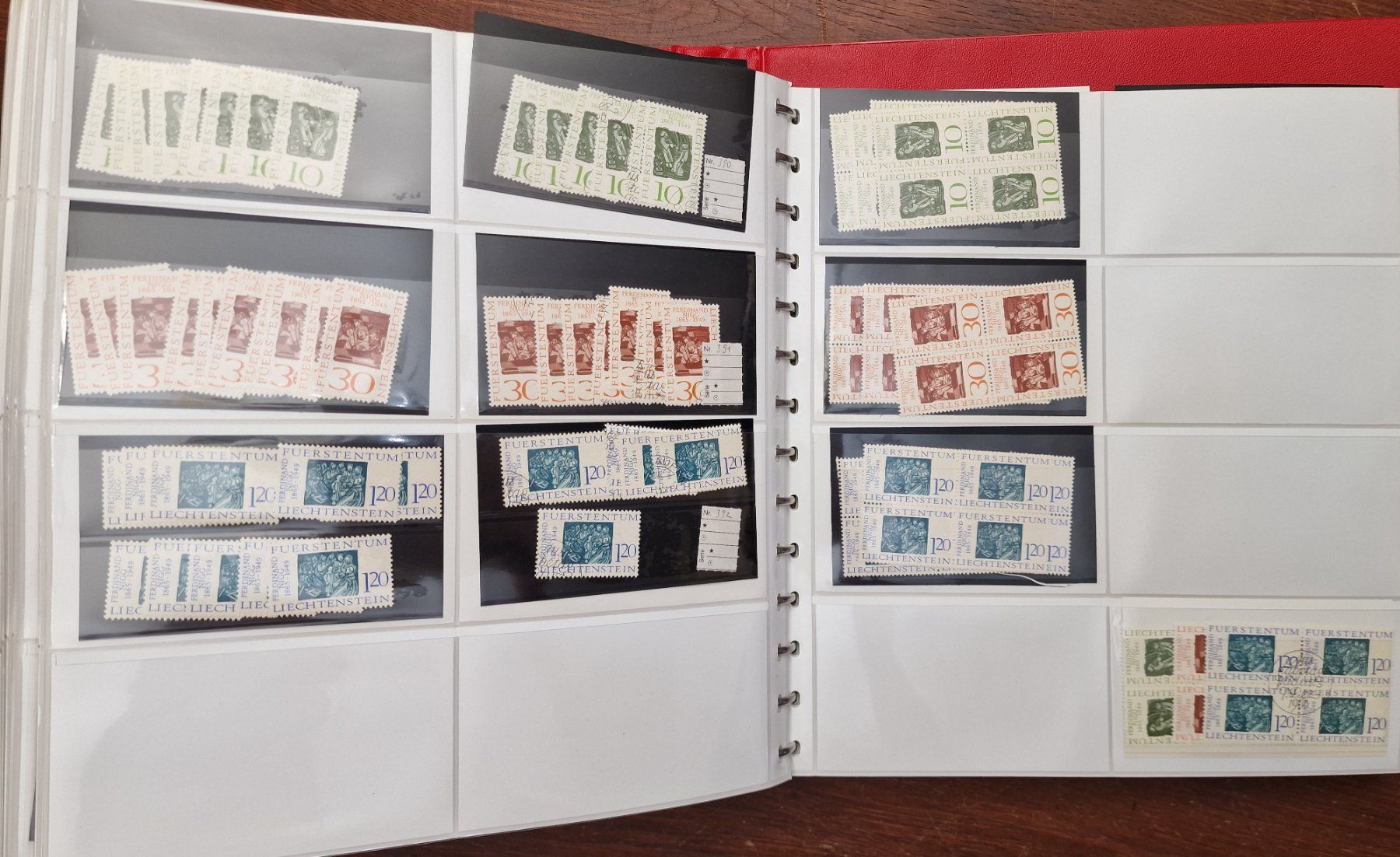 Alle Briefmarken: MEGA Lagerbuch FL 353-477 ** & o / einzel & 4-er Blocks + – Gebraucht aus Aesch LU von briefmarken.uray 6