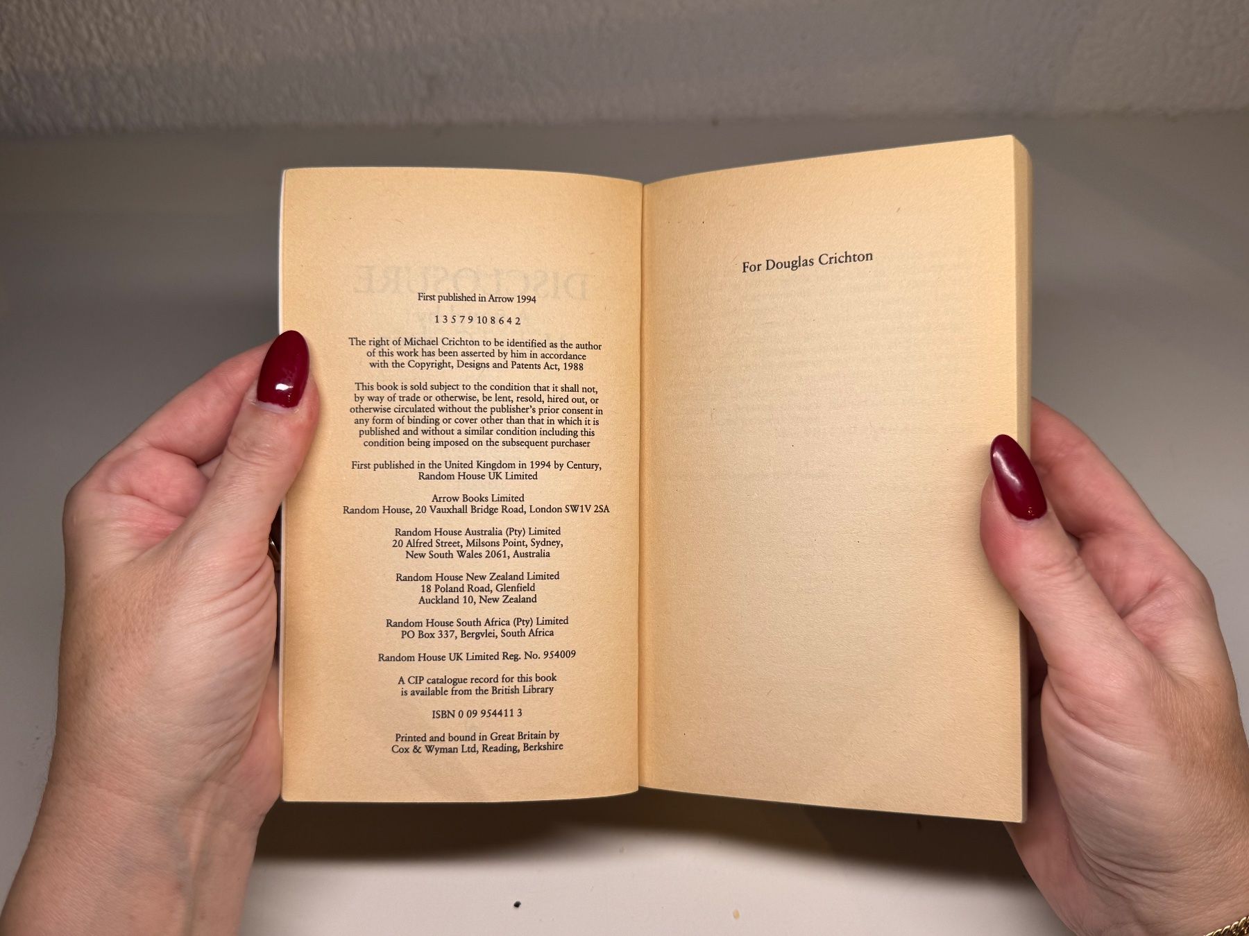 Libri: NOVEL: Michael Chrichton, Disclosure – Usato da Grosswangen venduto da English_books 3
