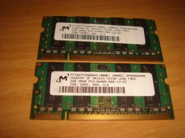 2 stück 2gb ddr2 6400 für laptop.